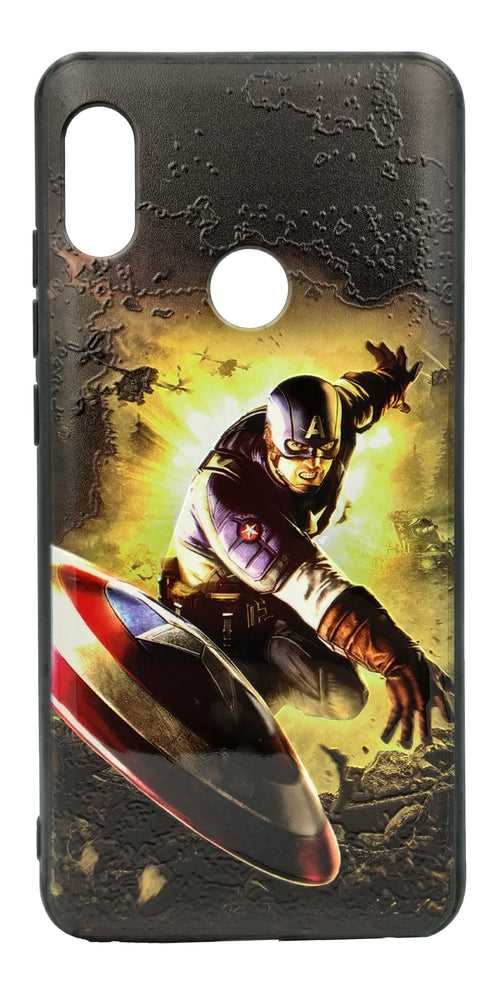 TDG Xiaomi Redmi Note 5 Pro 3D Texture Printed Captain America Hard Back Case Cover