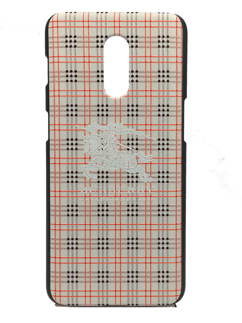 TDG OnePlus 6T 3D Texture Printed Designer Burberry Hard Back Case Cover