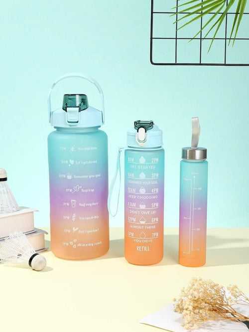 Blue Purple Ombre effect Time marked bottle for Home/School/Office/Gym/Travel | Non Toxic & Leakproof