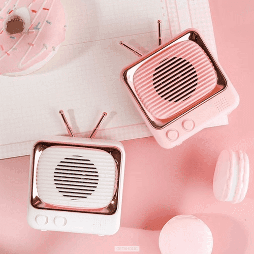 Classic Mini TV Retro Wireless Bluetooth Speaker with Rose gold detailing | Available in 3 colors