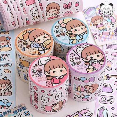 Daily Life Graffiti Kawaii Sticker Roll | Available in 4 Colours