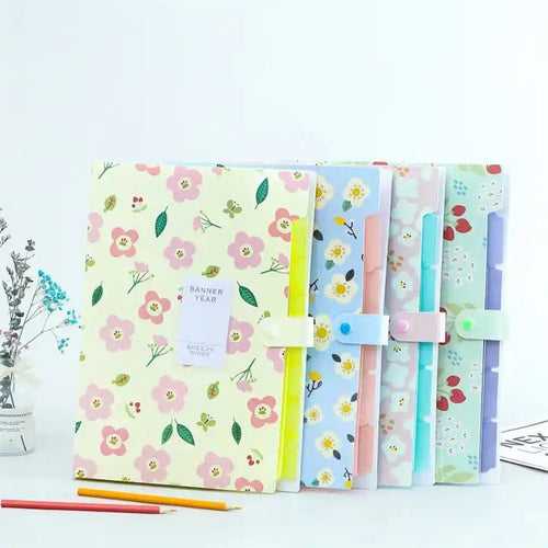 Floral Meadow waterproof expandable File Folder | A4 Size | Four Colors Available