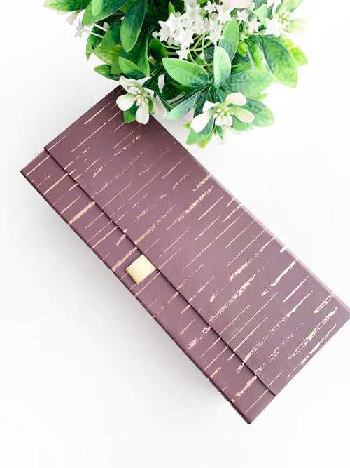 Gold Foiled Brown Gift Box | 9.5 x 4 x3 inches