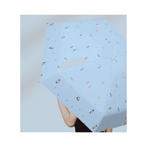 Heart Gold foiled mini umbrella UV resistant for sun and rains  | Comes with pouch