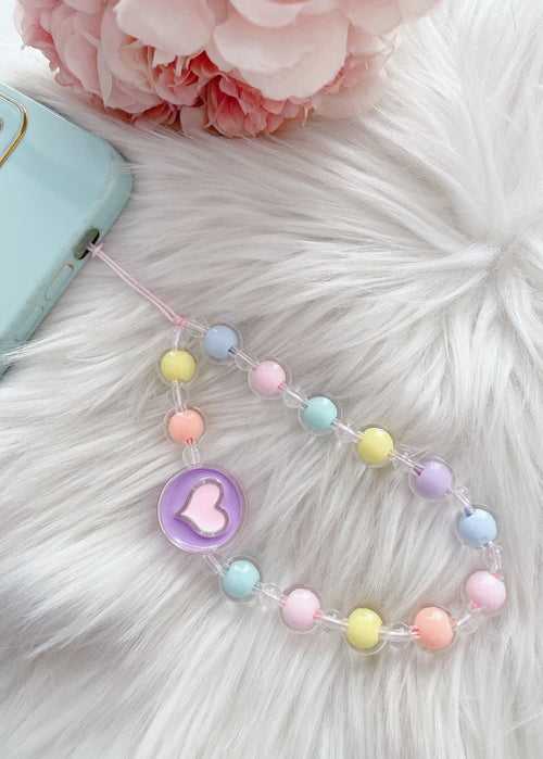 Heartfelt beaded charm wrist Strap accessory for phone/bag/tablet