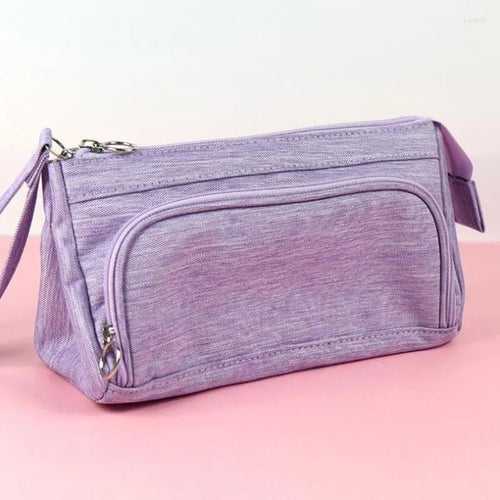 Pastel Lilac Multi-function Big Capacity Pencil pouch with Handle