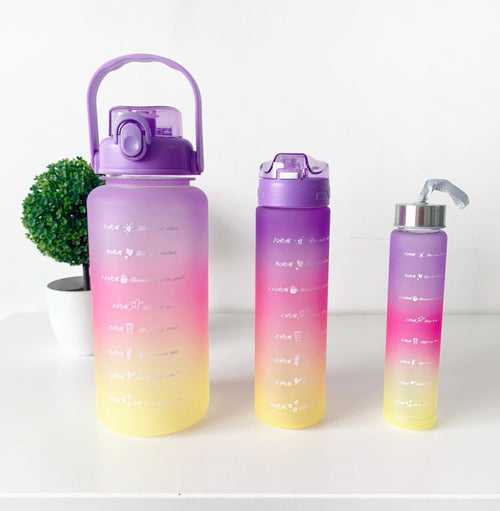 Purple Fusion Ombre effect Time marked bottle for Home/School/Office/Gym/Travel | Non Toxic & Leakproof