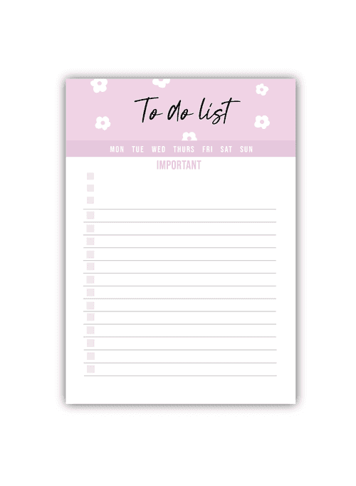 Supple Room Weekly To Do list Notepad