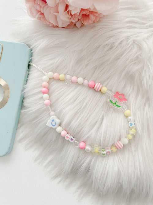 Tulip kiss beaded charm wrist Strap accessory for phone/bag/tablet