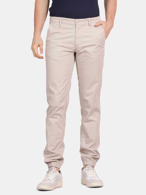 Soft Sand Cotton Lycra Solid Jogger