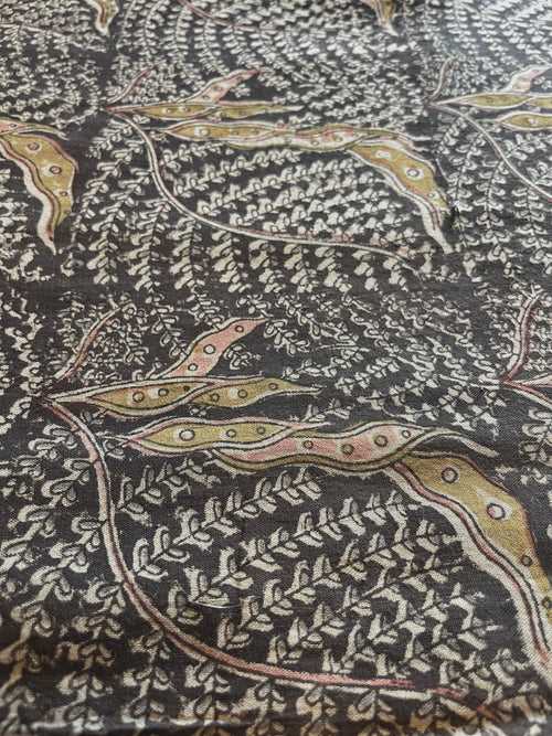 KALAMKARI : BLACK : OLIVE GREEN : ALIZARIN RED