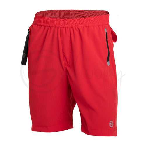 Multipurpose Utility Shorts With Attached Sanitizer Holder & T-shirt Holder - Red