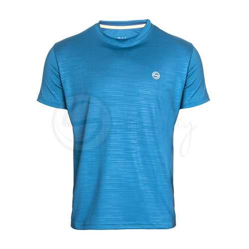 Classic Teal Stripes Embossed Tee