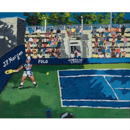 Shaun Ellison, Kecmanovic vs Gasquet, Courtside US Open, 2023; Original Painting