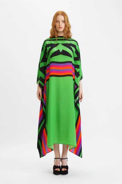 Geometric Green Long Kaftan