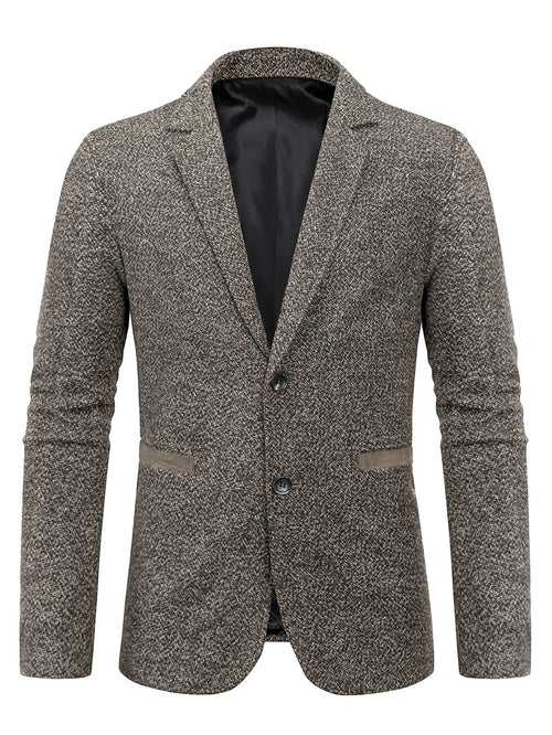 Brown Single Breasted Button Front Lapel Collar Blazer
