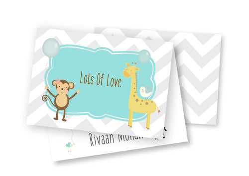 Personalised Folded Card - Animal Party
