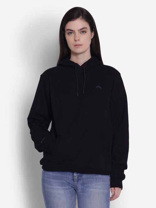 JUMP USA Women Black Solid Hoodie