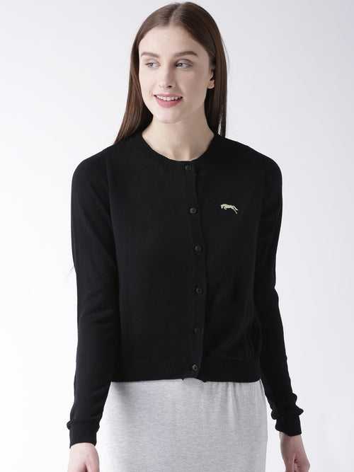 Women Cotton Casual Long Sleeve  Black Winter Sweaters