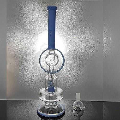 16 INCH GLASS Assorted Colors BONG WITH DONUT PERCOLATOR RECYCLE - ASSORTED COLOR