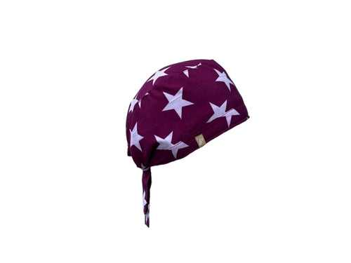 Scrub Cap Maroon Star Design