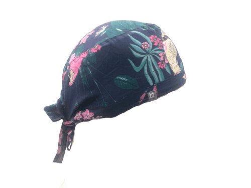 Scrub Cap Navy Floral Pattern