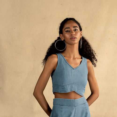 Shape Shifter Denim Crop Top