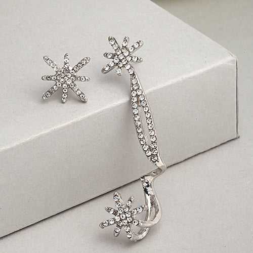 Baroque Snowflake Ear Clips