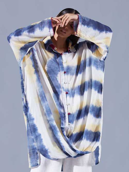 Striped Tie Dye Cowl Tunic