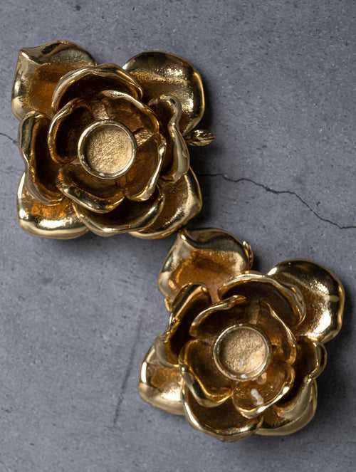 Exclusive Brass Candle Holders (Set of 2) - Roses