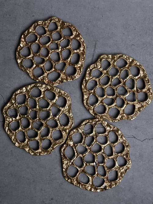 Exclusive Brass Coasters - Pods (Set of 4 )