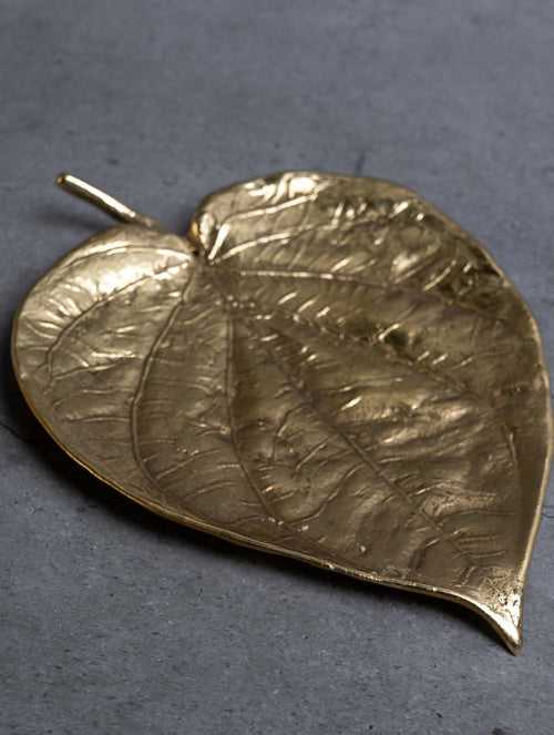 Exclusive Brass Curio / Incense Holder - Paan Leaf, Large