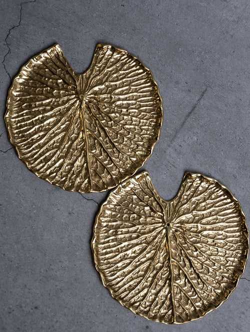 Exclusive Brass Curios / Plates - Waterlily (Set of 2)