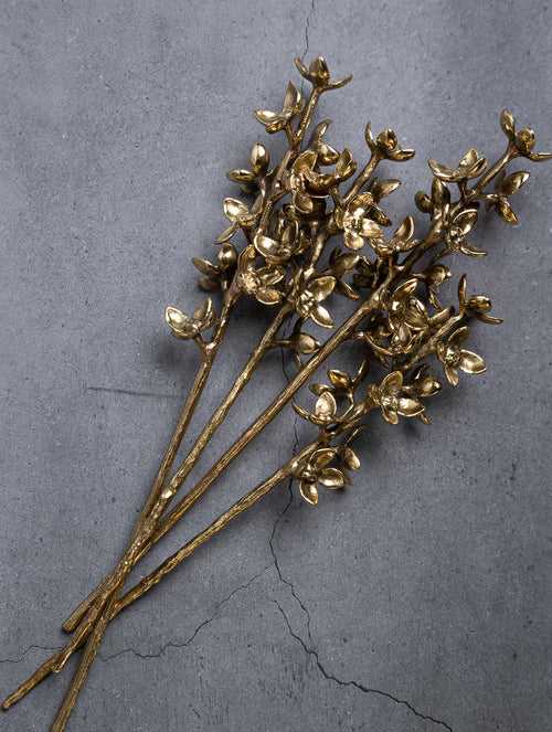 Exclusive Brass Flower Sticks Curio - Hyacinth (Set of 4)