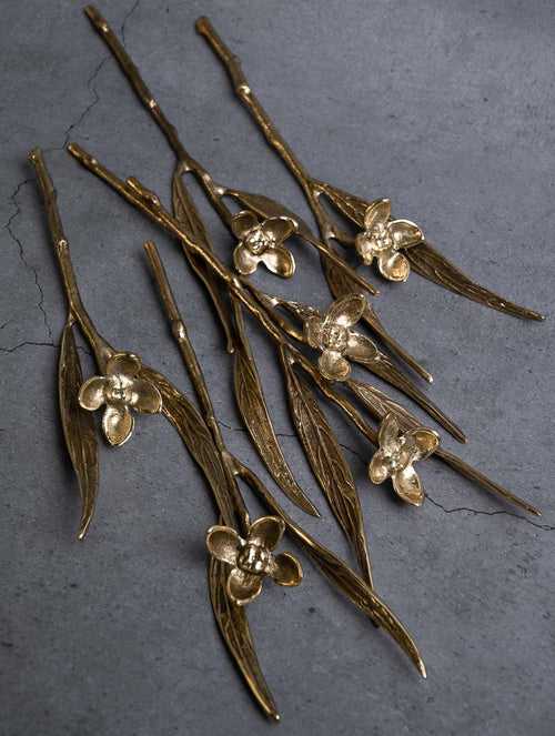 Exclusive Brass Flower Sticks Curio - (Set of 6)