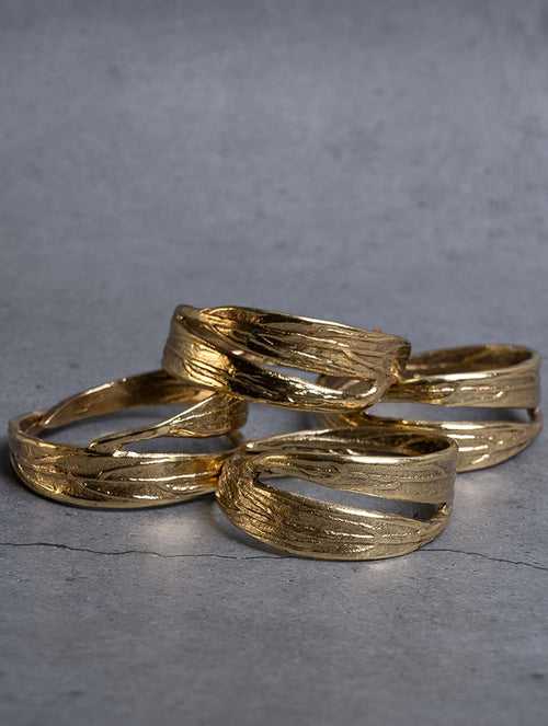 Exclusive Brass Napkin Rings - Twin Leaf (Set of 4)
