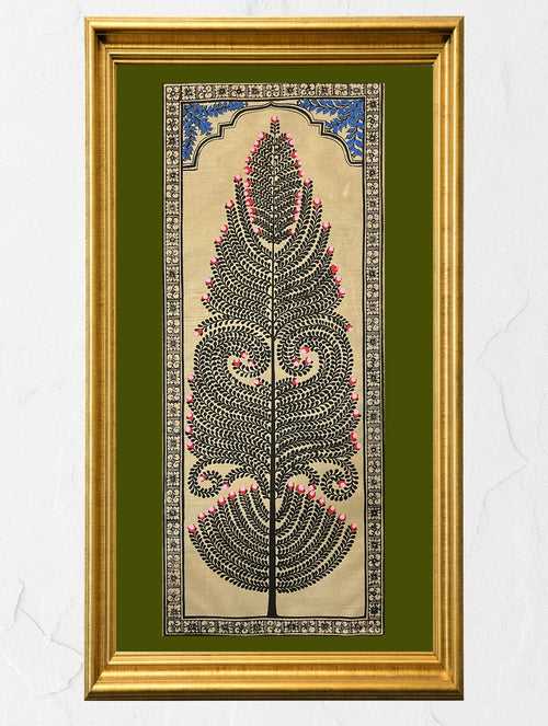 Exclusive Pattachitra Art Silk Painting - Ornate Tree