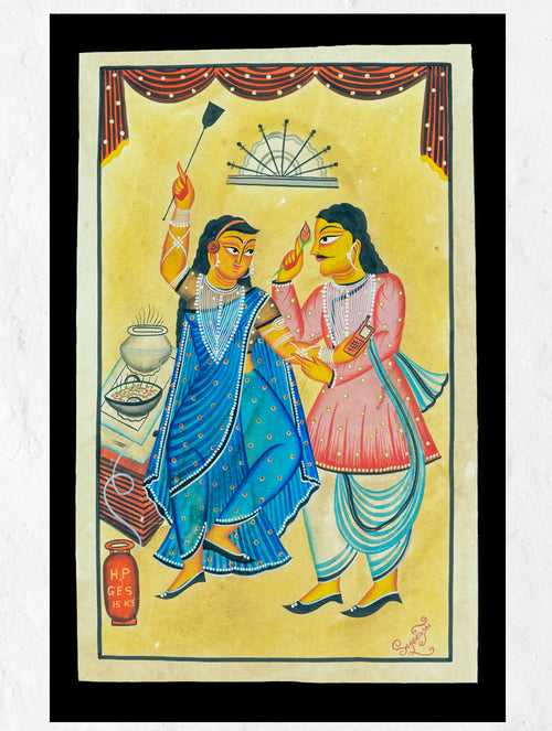 Kalighat Painting - Domesticity