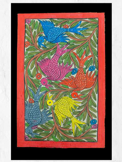 Patua Art Painting - Vibrant Birds