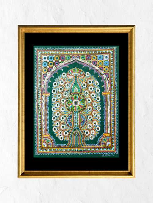 Rogan Art Painting with Frame- Indian Motifs