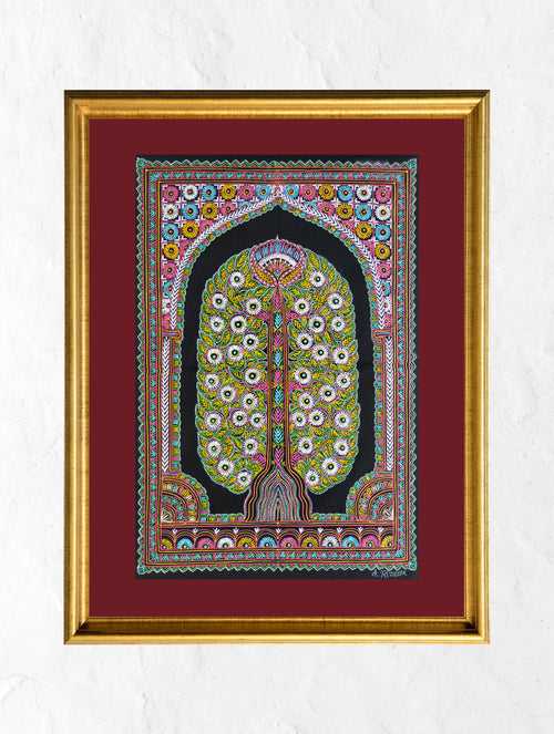 Rogan Art Painting with Frame - Abstract Door
