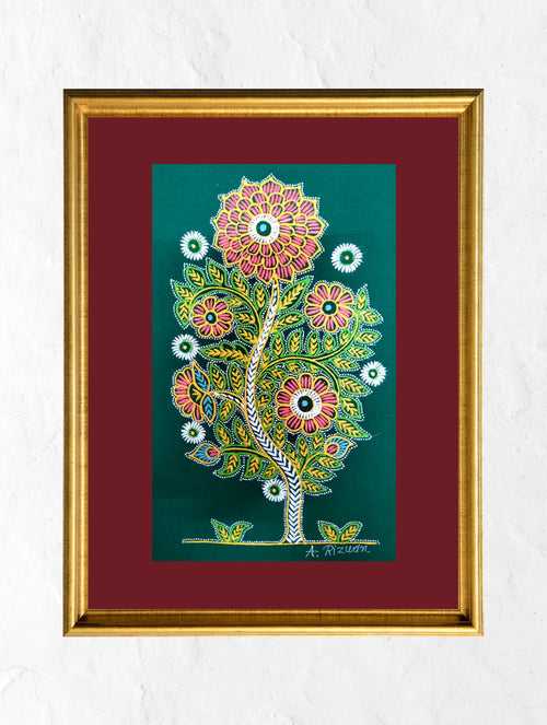 Rogan Art Painting with Frame - Blooming Tree