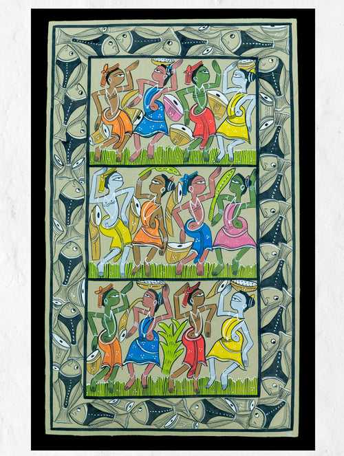Santhal Tribal Art Painting - Celebrations