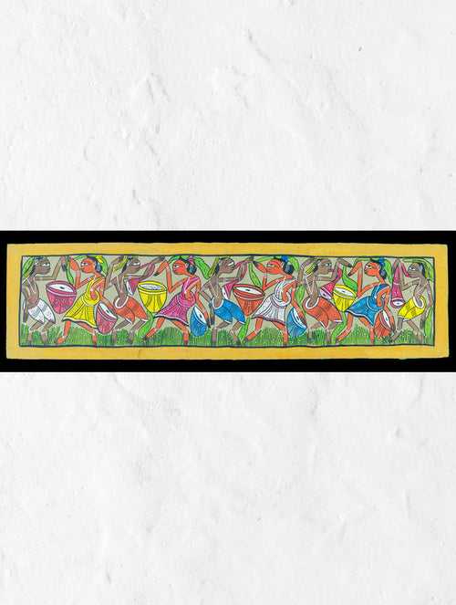 Santhal Tribal Art Painting - The Marriage Procession