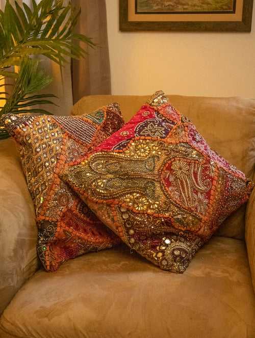 Zari Patchwork Cushion Covers (Set of 2)