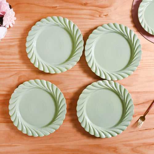 Luxury Lao Dinner Plates Set Of 4 Green 11 Inch