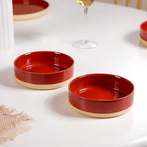 Serving Bowls Amber Clay Set Of 2 Small 500ml