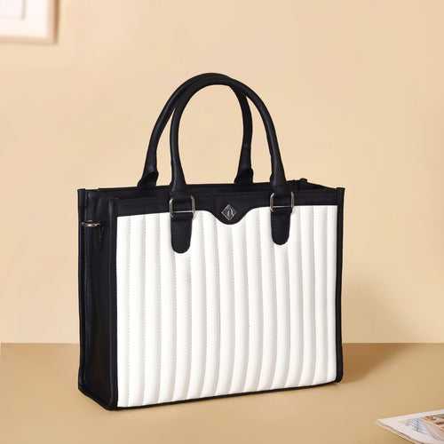 Classic Chic Black And White Tote Bag With Sling