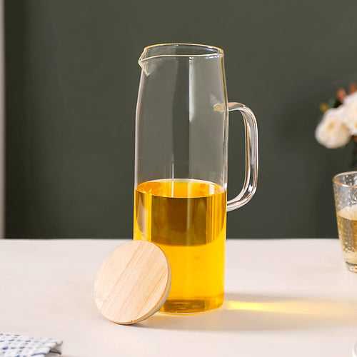 Glass Water Jug With Bamboo Lid 1500 ml