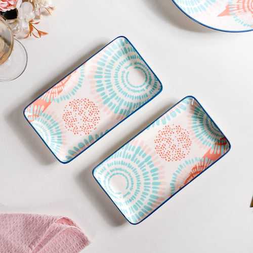 Set Of 2 Pastel Dream Snack Platters 8 Inch